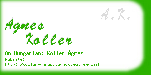 agnes koller business card