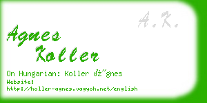 agnes koller business card
